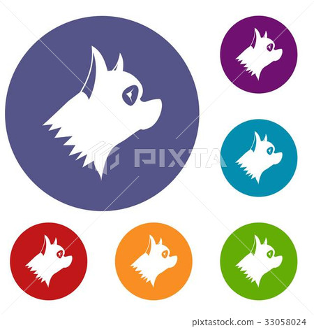 Pinscher dog icons set Pinscher dog icons set 33058024