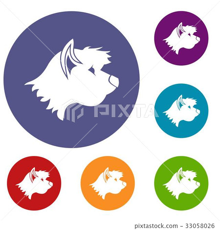 Terrier dog icons set Terrier dog icons set 33058026