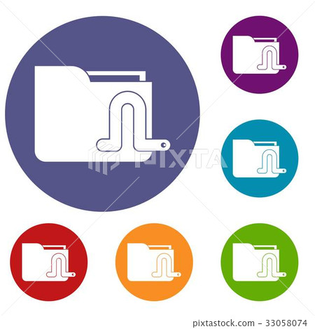 Computer worm icons set Computer worm icons set 33058074