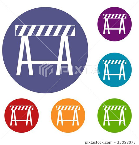 Traffic barrier icons set Traffic barrier icons set 33058075