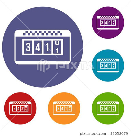 Taximeter icons set Taximeter icons set 33058079