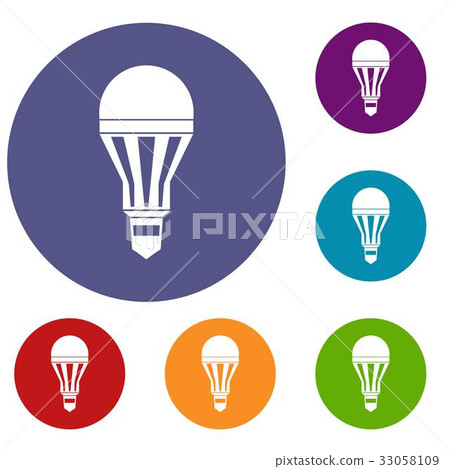 Led bulb icons set - Stock Illustration [33058109] - PIXTA