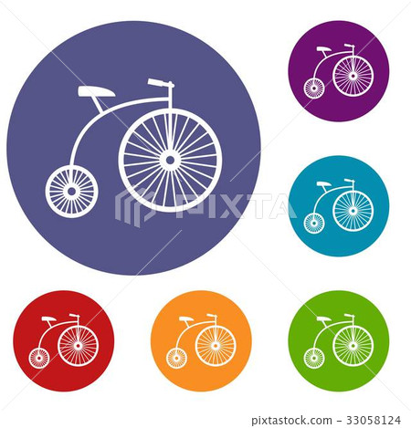 Penny-farthing icons set Penny-farthing icons set 33058124