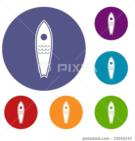 Surfboard icons set 33058143