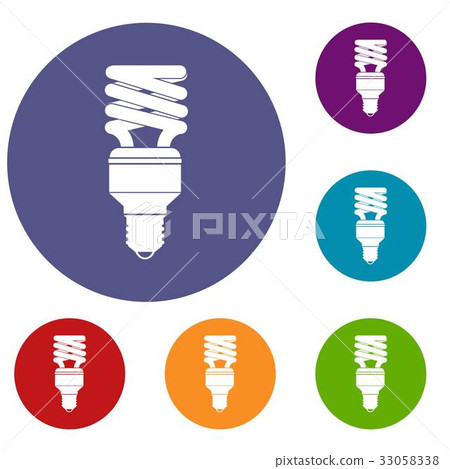 Energy saving bulb icons set Energy saving bulb icons set 33058338