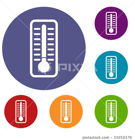 Cold thermometer icons set 33058370