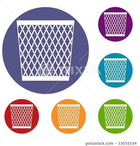 Trash can icons set 33058584