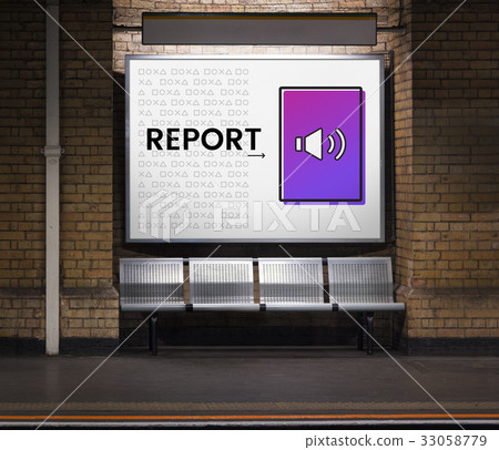 Network graphic overlay banner on wall 33058779