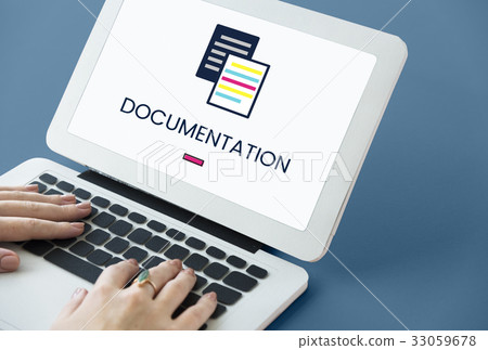 Information articles blogging on a device screen Information articles blogging on a device screen 33059678