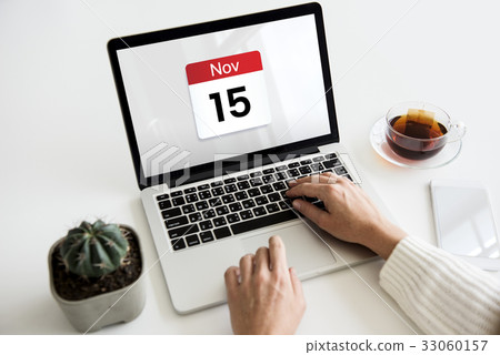 Illustration of calendar schedule personal organizer on laptop Illustration of calendar schedule personal organizer on laptop 33060157