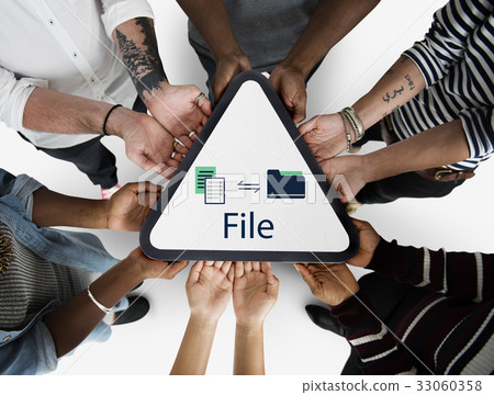 Data Information Sharing File Folder Graphic 33060358