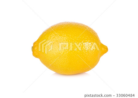 whole fresh lemon on white background 33060484