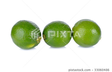 whole fresh lime on white background whole fresh lime on white background 33060486