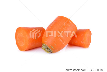 portion cut fresh carrot on white background portion cut fresh carrot on white background 33060489