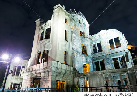 Bomb Dome in Hiroshima of Japan at night Bomb Dome in Hiroshima of Japan at night 33061424