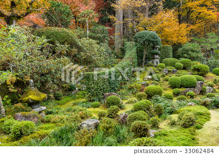 Japanese temple in Autumn landscape 33062484