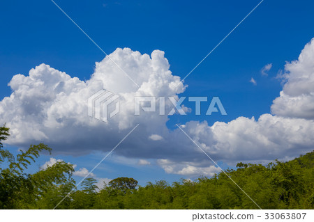 mountains with jungle and cloudy sky mountains with jungle and cloudy sky 33063807