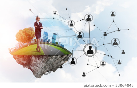 Concept of modern wireless technologies as effective tool for networking business Concept of modern wireless technologies as effective tool for networking business 33064043