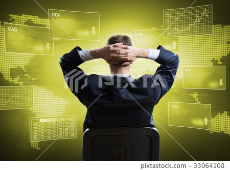 Relaxed businessman in chair Relaxed businessman in chair 33064108