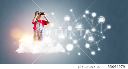 Idea of children Internet communication or online playing and parent control Idea of children Internet communication or online playing and parent control 33064979