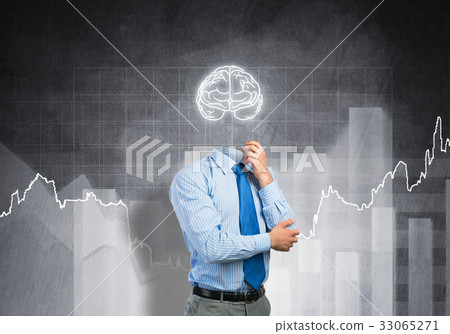 Brain headed businessman 33065271