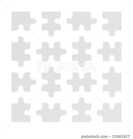 3d rendering of many white puzzle pieces isolated-插圖素材 [33065927] - PIXTA圖庫