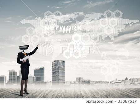 Concept of security and privacy protection with camera headed wo 33067617