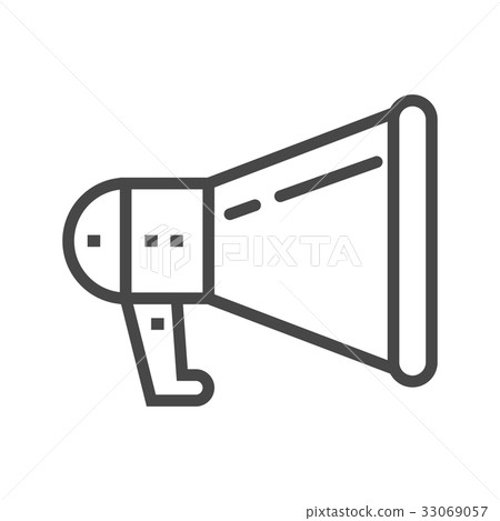 Loudspeaker Thin Line Vector Icon. Loudspeaker Thin Line Vector Icon. 33069057