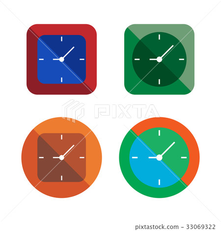 several style of clock icons set 33069322