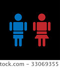 blue red couple toilet sign 33069355