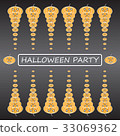 flat pumpkins halloween party background 33069362