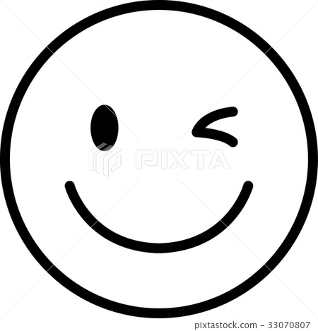 Nico-chan mark (wink) monochrome Nico-chan mark (wink) monochrome 33070807