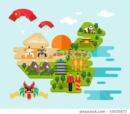 Infographics about China. Vector illustration 33070872