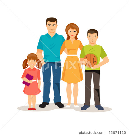 Cartoon family on the white background 33071110
