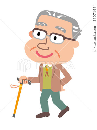 Elderly person cane illustration 33071454