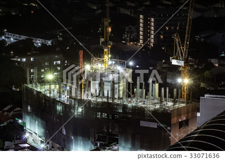 High view of the under construction building 33071636