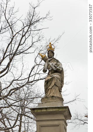Virgin Mary statue in Hoover park. Warsaw, Poland. 33073587