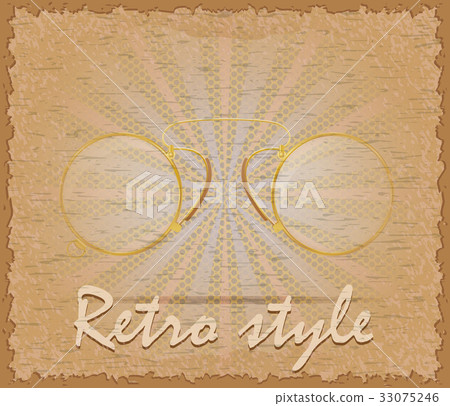 retro style poster old eyeglasses pince-nez vector 33075246