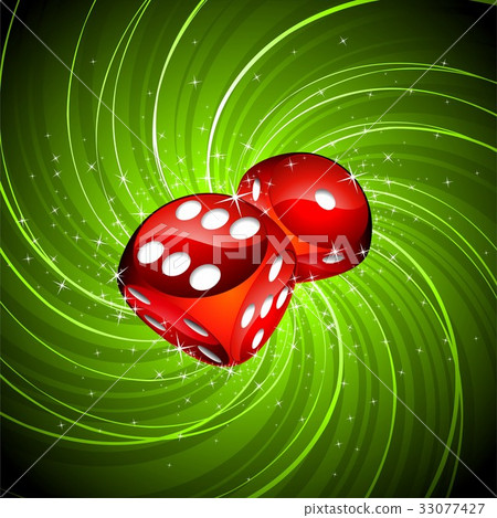 Gambling illustration with red dices 33077427