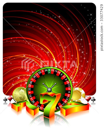 Gambling illustration with casino elements 33077429