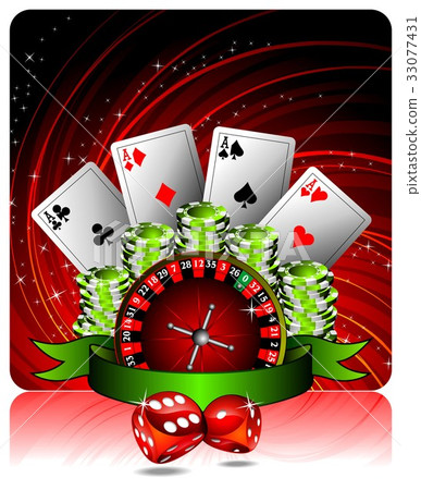 gambling illustration with casino elements 33077431