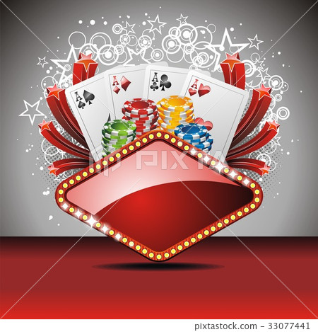 Vector gambling illustration with casino elements 33077441