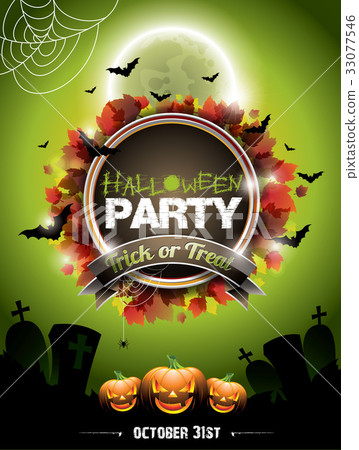 Vector illustration on a Halloween Party theme 33077546