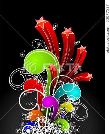 Abstract colorful grunge elements on dark backgrou Abstract colorful grunge elements on dark backgrou 33077557