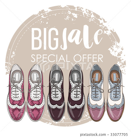 Fashion vector sketch womens shoes. Fashion vector sketch womens shoes. 33077705