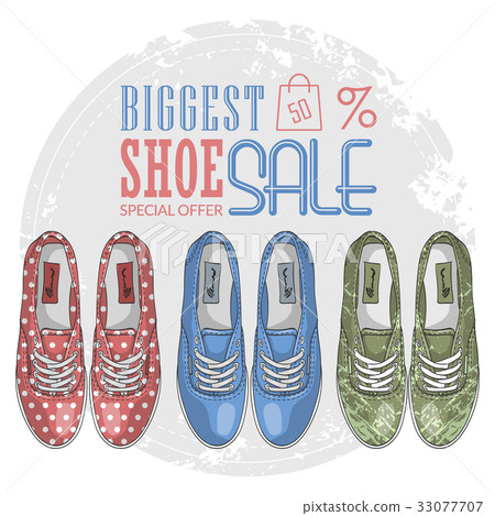 Fashion vector sketch womens shoes. 33077707