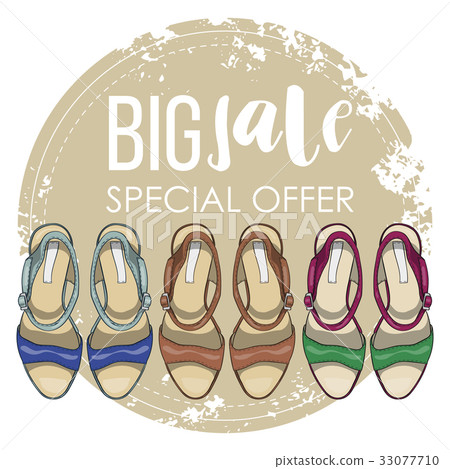 Fashion vector sketch womens shoes. 33077710