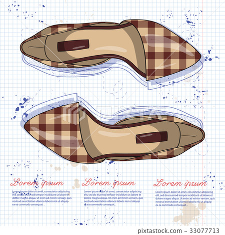 Fashion vector sketch womens shoes. 33077713