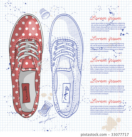 Fashion vector sketch womens shoes. 33077717