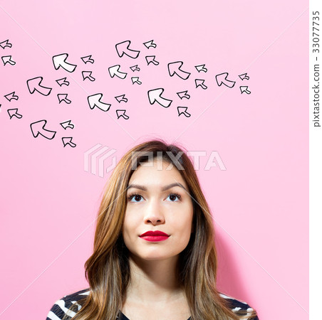 Arrows with young woman 33077735